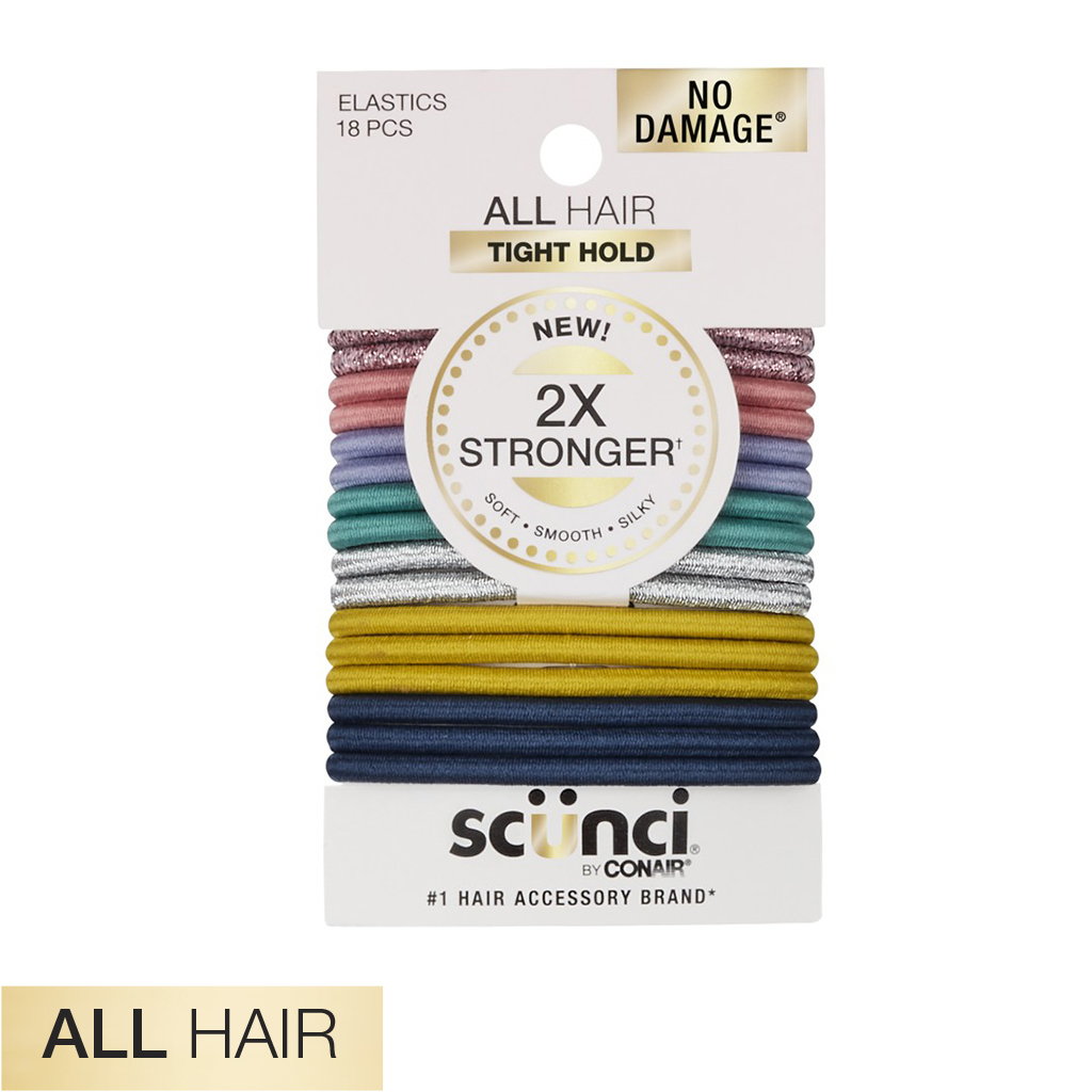 2x Scunci high quality The Original Scrunchie Hairbands - 8 pcs each Multicolor